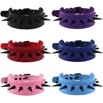 Ожерелье BLULANS, чудесное кожаное ожерелье, эффектное кольцо унисекс, вечерние, вечерние, в стиле панк, с заклепками, воротник, клубные украшения, женский подарок розовый