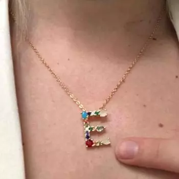 Ожерелье BLULANS, замечательная цепочка с английскими буквами, ожерелье, ювелирные изделия, кубический 26 кулон, женский подарок E