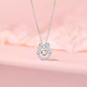 Ожерелье Bow Love для женщин, темперамент, милая девушка, нержавеющая сталь, ключичная цепочка Tide