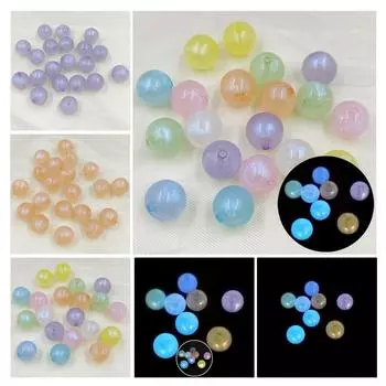 Ожерелье Браслет 10 шт 14/16 мм Mergirl Macaron Цвет Мелкие Мерцающие Круглые Бусины DIY Бисерный Материал Ювелирные Изделия Аксессуары 14mm светло-синий