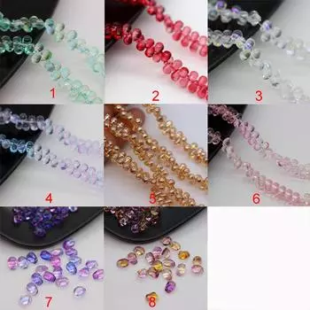 Ожерелье браслет 50 шт 5x6 мм капли воды DIY для изготовления ювелирных изделий из материалов градиентного цвета стеклянные бусины кулон 5