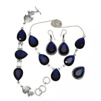 Ожерелье Браслет Аметист Комплект Ювелирных Изделий Кристалл Кварц Кулон Натуральный Камень