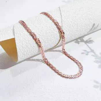 Ожерелье-браслет-цепочка из гальванической меди с сохранением цвета розового золота Итальянская цепочка ремесла 4mm*60cm