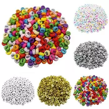 Ожерелье Браслет DIY Для Бусины Свободные Оптовая 50 Шт 7 мм Акриловые Украшения Ручной Работы Изготовление Смешанных Номеров