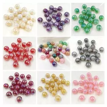 Ожерелье, браслет, имитация нефрита, сделай сам, 10 шт., AB фантомный цвет, изготовление ювелирных изделий, модный кулон, облако, туман, шпилька, материал, круглые бусины пурпурно красный