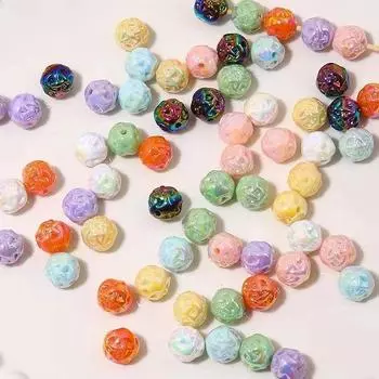 Ожерелье-браслет красочные DIY кремовая пряжа ручной работы 5 шт. цветочные шарики бусины аксессуары украшения акриловые бусины 14,8 мм разноцветный