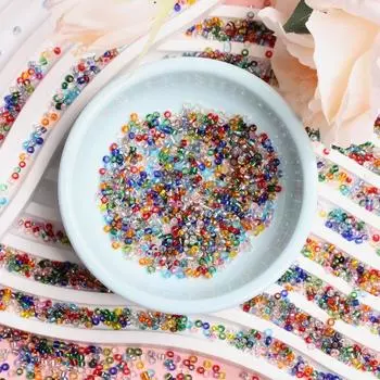 Ожерелье, браслет, круглые украшения, изготовление своими руками, аксессуары, серьги, 2 мм, свободные бусины, мода, 3000 шт., брелок для переноски, стеклянная подвеска, аксессуары 3000Pcs разноцветный