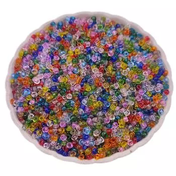 Ожерелье, браслет, кулон, изготовление ювелирных изделий, ремесло, сделай сам, разноцветные прозрачные свободные бусины, акриловые 500 шт., круглые бусины 2 мм разноцветный