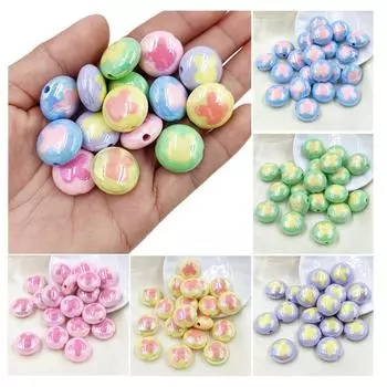 Ожерелье Браслет Ручной Работы Материал Подвеска Бусины Россыпью УФ 5 шт. Покрытие Цвет Кролик Сплющенный Изготовление Ювелирных Изделий Двухцветная Заколка Для Волос DIY синий