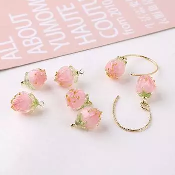 Ожерелье брелок смола серьги своими руками ювелирные изделия аксессуары клубника кулон изготовление ювелирных изделий C