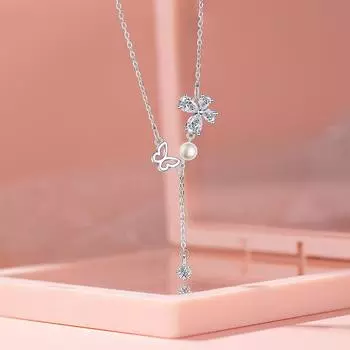 Ожерелье Butterfly Dance Flying, женская мода, темперамент, бабочка, кисточка, нержавеющая сталь, ключичная цепочка