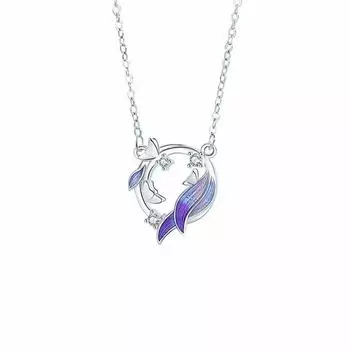 Ожерелье Butterfly Love Iris для женщин Niche Fresh Summer Collarbone Chain Fashion National Trend Style Round Garland Cuestion