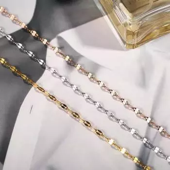 Ожерелье-цепочка для губ из нержавеющей стали из серебра/золота/розового золота, женские универсальные ювелирные изделия с цепочкой 45cm серебряный