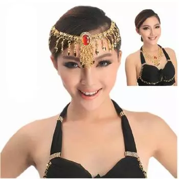 Ожерелье-цепочка для танца живота, индийские аксессуары для танцев золотой