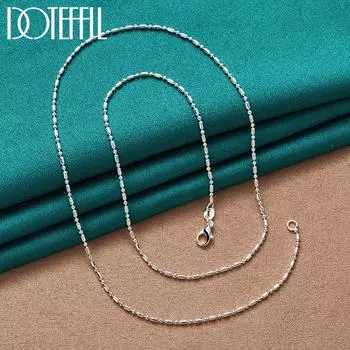 Ожерелье-цепочка из бамбука 40-75 см. Подарок. Стерлинговое серебро 925 пробы. Красивые ювелирные изделия. 40cm