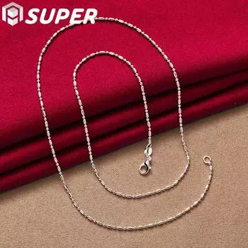 Ожерелье-цепочка из бамбукового серебра 925 пробы 45 см, свадебные модные украшения 45cm