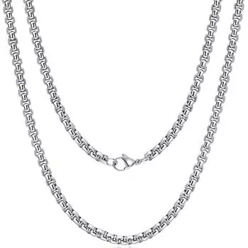 Ожерелье-цепочка из нержавеющей стали 2,4 мм 23,6 дюйма, ожерелье-цепочка для мужчин и женщин, ювелирные изделия 2.4mm Wide 23.6 in length чёрный