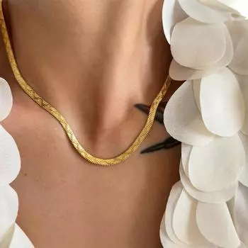 Ожерелье-цепочка из нержавеющей стали во французском стиле, ожерелье на ключице, подарок для женщин и девочек, подарки на День святого Валентина золотистый