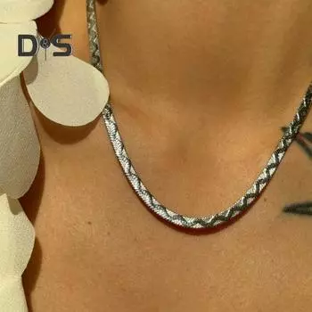 Ожерелье-цепочка из нержавеющей стали во французском стиле, ожерелье на ключице, подарок для женщин и девочек, подарки на День святого Валентина золотистый