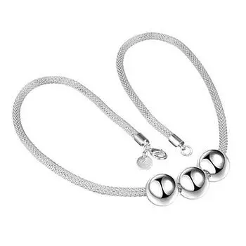 Ожерелье-цепочка из серебра 925 пробы 14 мм с большими бусинами для женщин и мужчин, свадебные модные ювелирные изделия, подарки