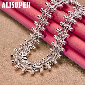 Ожерелье-цепочка из стерлингового серебра 925 пробы с двойной круглой бусиной и ювелирными изделиями 45cm