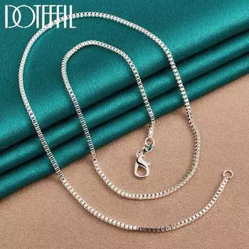 Ожерелье-цепочка из стерлингового серебра 925 пробы с дном 1,5 мм, свадебные модные украшения 50cm