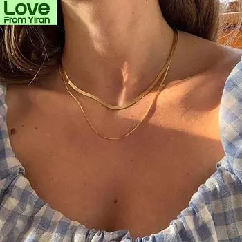 Ожерелье-цепочка из стерлингового серебра 925 пробы со змеей для женщин, двухслойная цепочка-колье, ожерелье, вечерние ювелирные изделия