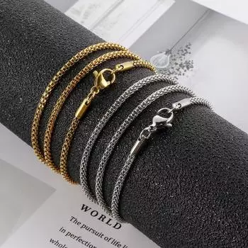 Ожерелье-цепочка на ключицу из титановой стали, мужское и женское ожерелье-цепочка из кукурузы 450*1.9mm