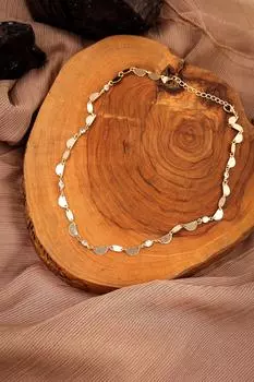 Ожерелье-цепочка с блестками и камнями золотого цвета