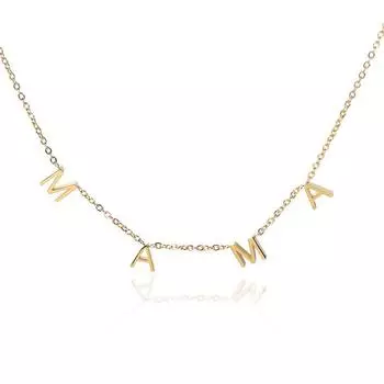 Ожерелье-цепочка с надписью Мама Простое ожерелье с покрытием Ювелирное украшение Регулируемый подарок на День матери золотой