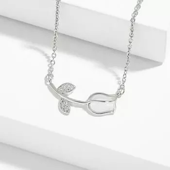 Ожерелье-цепочка с подвеской в виде розы из кошачьего глаза в корейском стиле INS, высококачественный нефритовый медальон в виде тюльпана