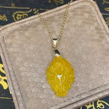 Ожерелье-цепочка с подвеской в виде девятихвостой лисы, унисекс, китайское животное, ручная резная лиса, для мужчин и женщин, счастливый ювелирный подарок