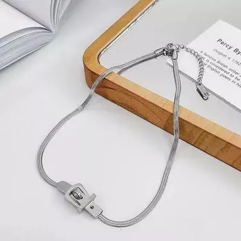 Ожерелье-цепочка с пряжкой на поясе для сексуальных женщин, минималистичное ожерелье в виде ключицы в стиле хип-хоп, модные украшения в стиле панк