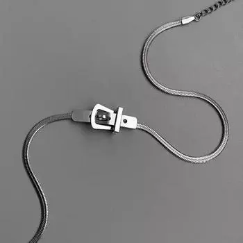 Ожерелье-цепочка с пряжкой на поясе для сексуальных женщин, минималистичное ожерелье в виде ключицы в стиле хип-хоп, модные украшения в стиле панк