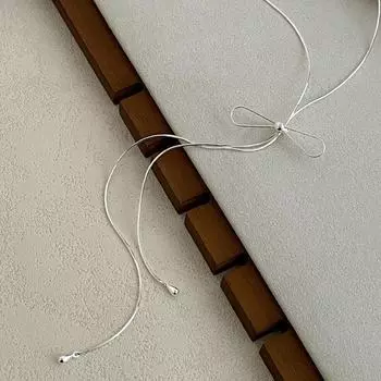 Ожерелье-цепочка с выдвижным бантом из серебра Banyan Tree S925 — повседневное универсальное длинное ожерелье NS2961 серебряный