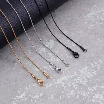 Ожерелье-цепочка в виде змеи, 1 мм, европейская и американская модная одинарная цепочка из титановой стали с цепочкой из змеиной кости серебряный