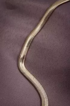 Ожерелье-цепочка золотого цвета со змеей