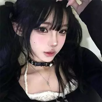 Ожерелье-чокер Black Star Sweet Cool Babes Hip Hop Pentagram Splicing Collar Friends Asian Culture Collarbone Chain