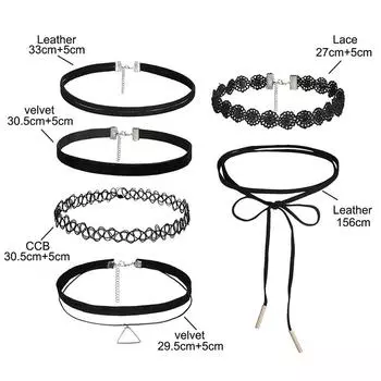 Ожерелье-чокер из эластичного бархата, классическое готическое кружевное ожерелье с татуировками