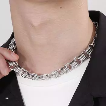 Ожерелье-чокер из нержавеющей стали 316L для мужчин и женщин, длина 40-60 см, ширина 15 мм, цепочка с широкими звеньями, мужские ожерелья для девочек, ювелирные изделия в стиле хип-хоп, новинка 40cm