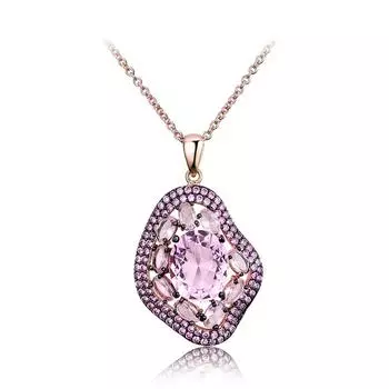 Ожерелье-чокер из стерлингового серебра 925 пробы с розовыми драгоценными камнями и розовым золотом розовый