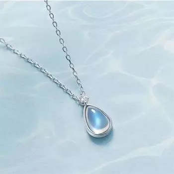 Ожерелье-чокер из стерлингового серебра 925 пробы с лунным камнем и каплей воды, подвеска-чокер для девочек и женщин, эффектные свадебные украшения