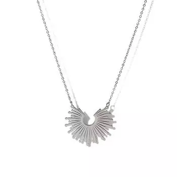 Ожерелье-чокер из титановой стали с рисунком «Ветер» и радиальным узором из нержавеющей стали 18K furnace real gold