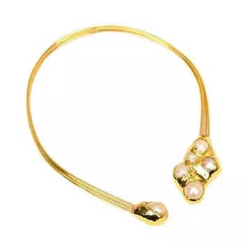 Ожерелье-чокер из желтого золота 24 карата с жемчугом в стиле барокко GG Keshi для женщин