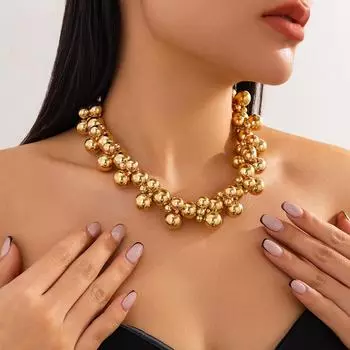 Ожерелье-чокер с искусственным жемчугом в европейском и американском стиле французского барокко K 6924 белый