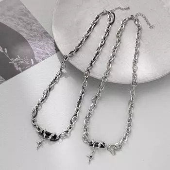 Ожерелье-чокер с крестом для мужчин и женщин, цепочки с укладкой воротника, ювелирный подарок