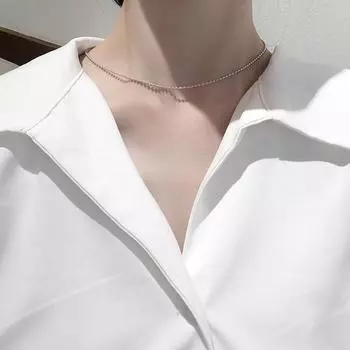 Ожерелье-чокер с круглыми бусинами на все тело, японский и корейский шик, универсальная простая цепочка на ключицу для женщин