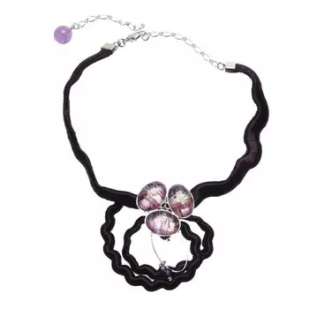 Ожерелье-чокер Tamarusan Ribbon Note Purple Amethyst для взрослых в античном стиле [TAMARUSAN]