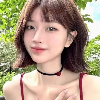 Ожерелье-чокер в стиле бордовой розы, стильное французское ожерелье-цепочка на ключицу, винтажное флокированное ожерелье