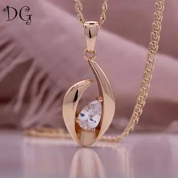 Ожерелье цвета розового золота в стиле капли воды, белый кулон из искусственного циркона, ожерелье с пожеланиями для друзей, ювелирные изделия на день рождения, подарки розового золота